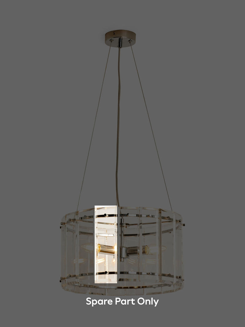 Clear Tatton chandelier spare glass panel for E47245, imported from the UK