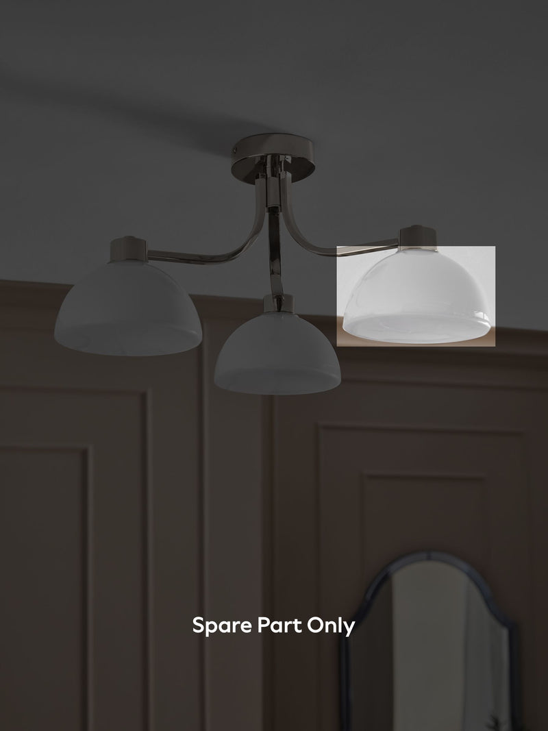 Layton white glass spare shade for flush light (British brand)