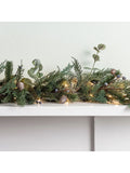 Lights4fun pre lit frost berry and pinecone garland 2m, UK version