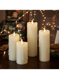 Lights4fun Ivory TruGlow Dripping Wax LED Slim Pillar Candle 15cm, UK version