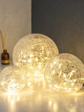 Lights4fun crackled glass fairy light orb set 8-12cm - British product