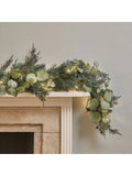 Lights4fun frosted berry and pinecone Christmas garland 2m, UK version