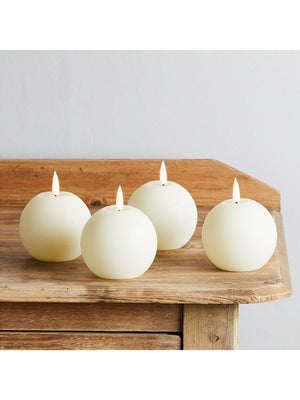 Lights4fun TruGlow Ball LED Sphere Candles 8cm