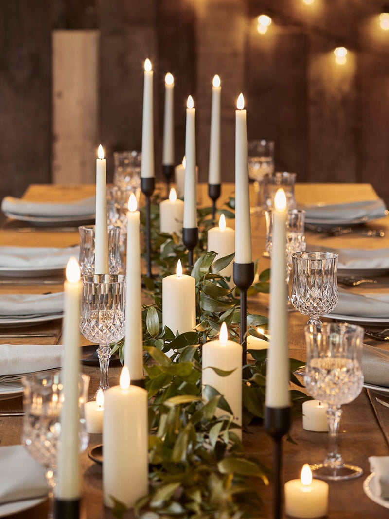 Lights4fun ivory LED taper candles 22cm, UK version