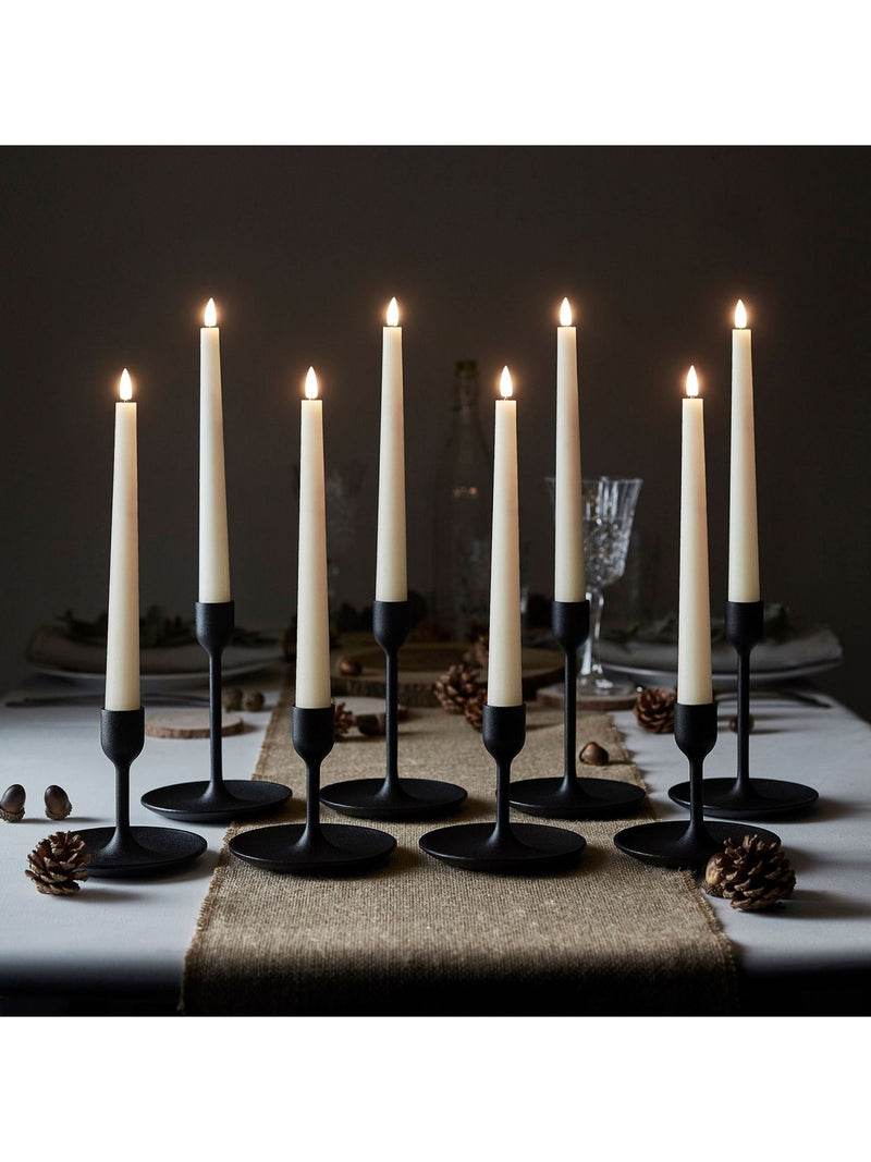 Lights4fun ivory LED taper candles 22cm, UK version