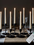 Lights4fun ivory LED taper candles 22cm, UK version