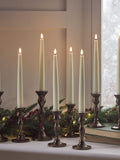 Lights4fun ivory LED taper candles 22cm, UK version