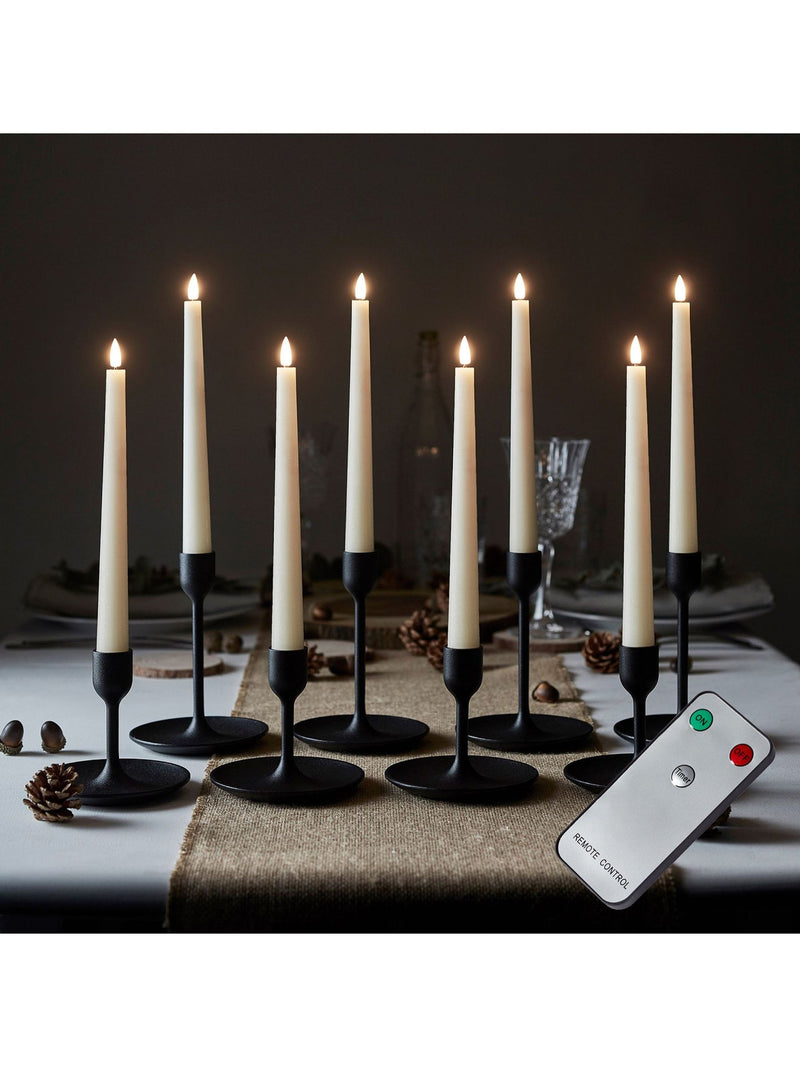 Lights4fun ivory LED taper candles 22cm, UK version