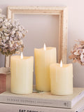 Lights4fun TruGlow Dripping Wax LED Pillar Candle Trio, UK version
