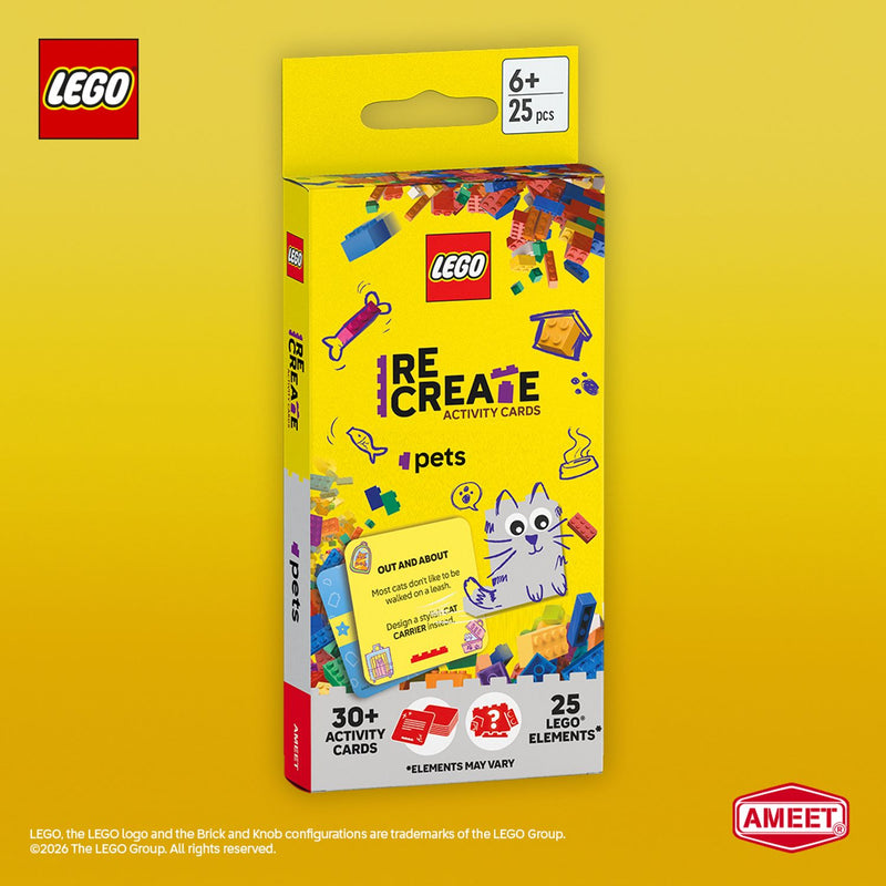 LEGO activity cards Pets pack with 25 pieces, imported from the UK