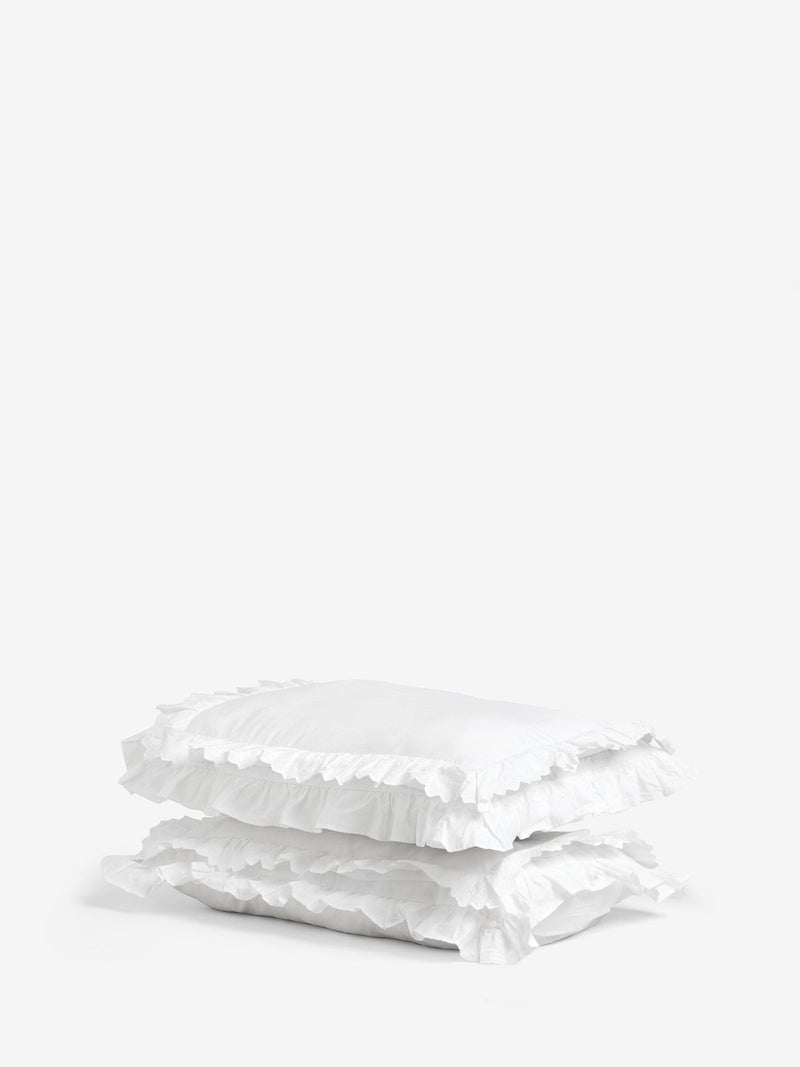 Shabby Chic by Rachel Ashwell pink broderie anglaise ruffle pillowcases set of 2 (British brand)
