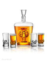 Next Jeray Skull Glass Liquor Decanter Set with Four 45 ml Skull Shot Glasses- Buy online at McGrocer