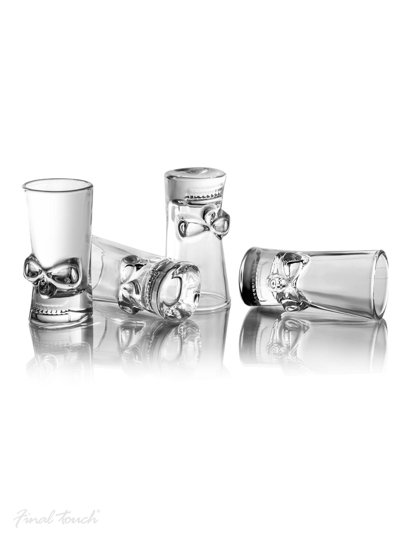 Jeray Skull Decanter Set with 1L decanter and four shot glasses, UK version