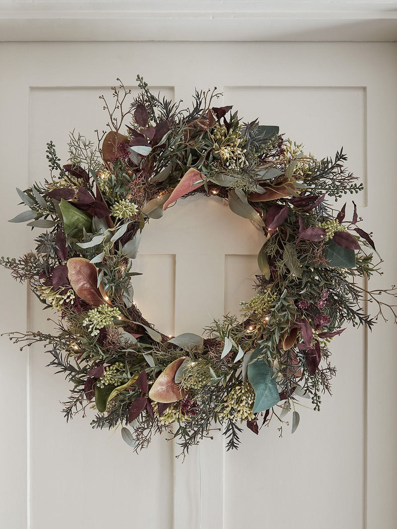 Lights4fun pre-lit autumn and Christmas wreath 60cm, UK version