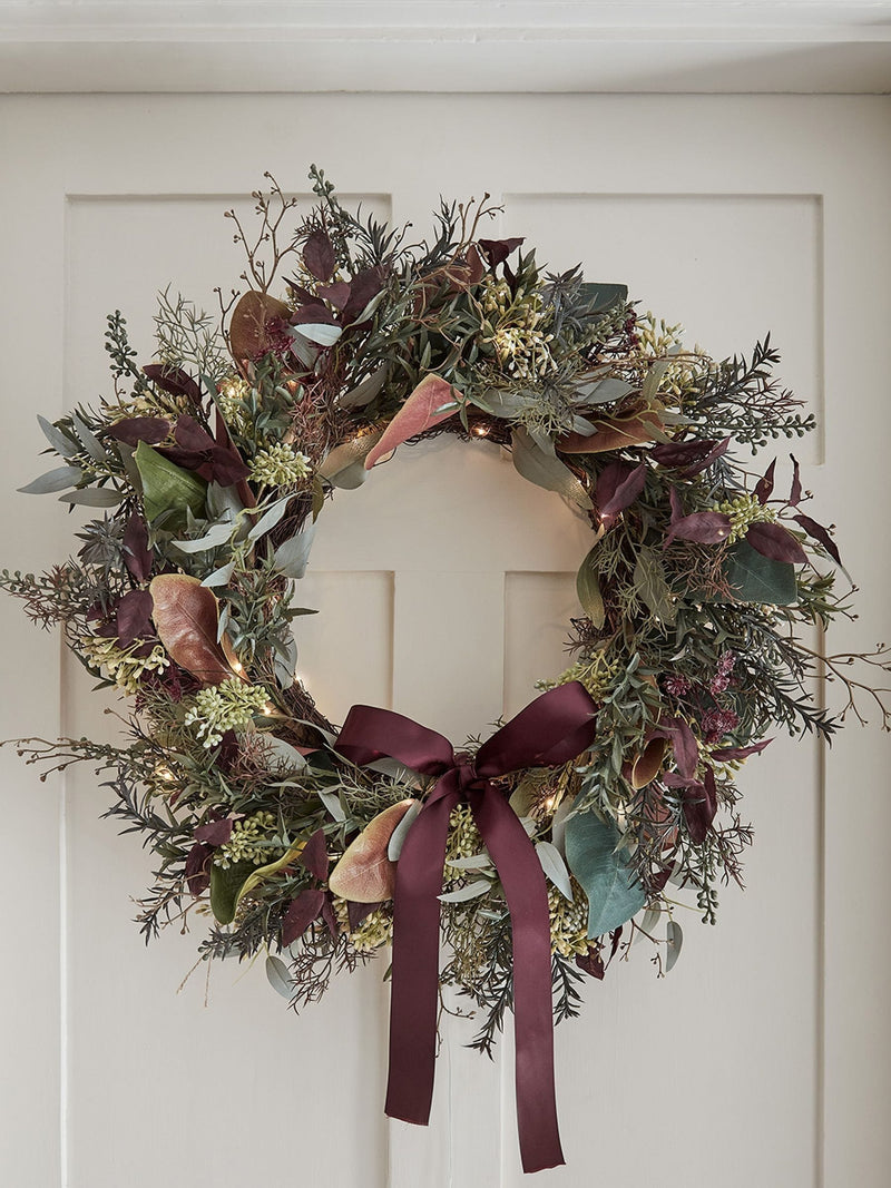 Lights4fun pre-lit autumn and Christmas wreath 60cm, UK version