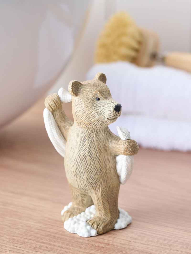 Bertie Bear bathroom ornament with towel, imported from the UK