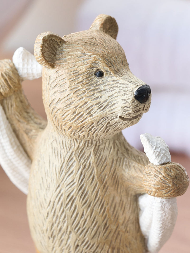 Bertie Bear bathroom ornament with towel, imported from the UK
