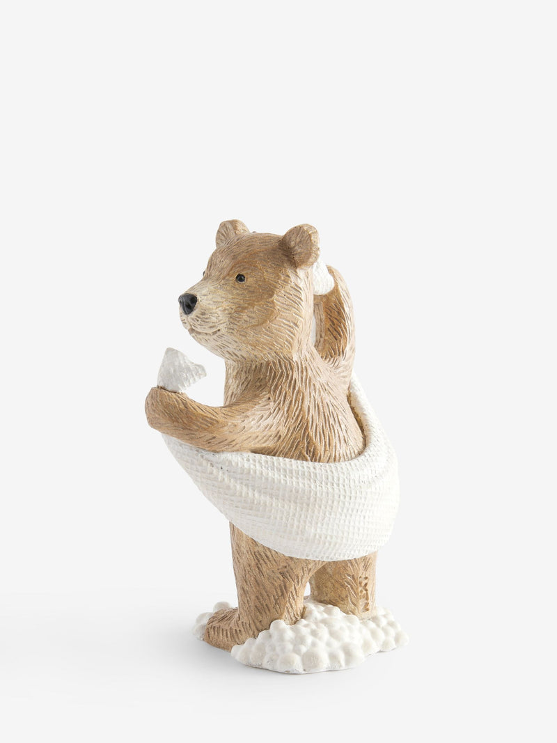 Bertie Bear bathroom ornament with towel, imported from the UK