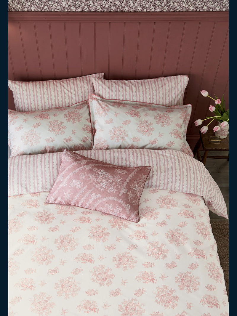 Burleigh X Bedeck Of Belfast Pink Asiatic Pheasants duvet cover and pillowcase set - British product