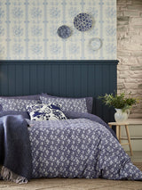 Next Burleigh X Bedeck Of Belfast Blue Calico Duvet Cover and Pillowcase Set- Buy online at McGrocer