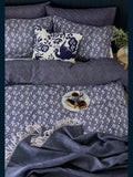 Burleigh Blue Calico duvet cover and pillowcase set - British product