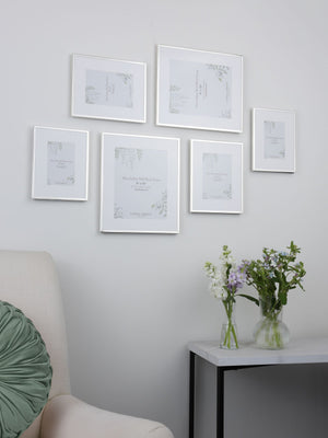 Laura Ashley Set of 6 Silver Alisa Gallery Photo Frames