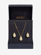 Next Inicio Gold Plated Cubic Zirconia Teardrop Jewellery Set- Buy online at McGrocer