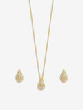 Inicio gold plated cubic zirconia teardrop jewelry set, UK version