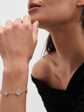 Jon Richard white jet enamel clover bracelet 178mm, UK version