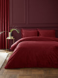 Catherine Lansfield Raspberry Red King velvet duvet cover set - British product