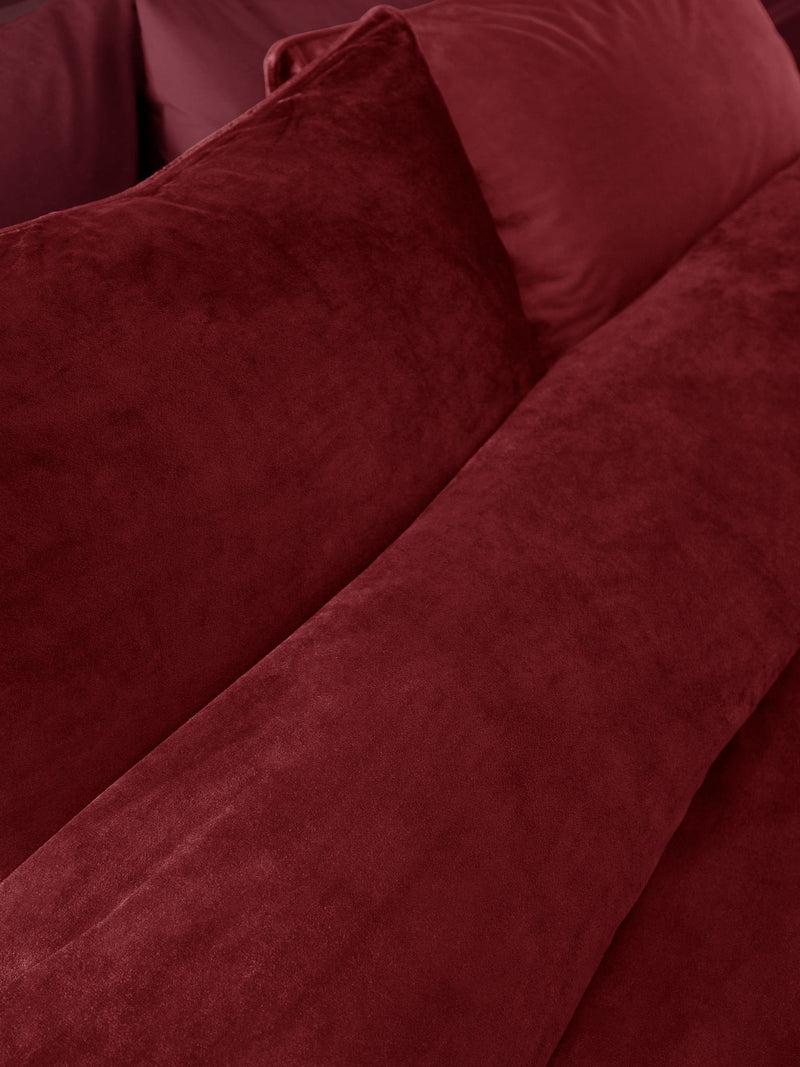 Catherine Lansfield Raspberry Red King velvet duvet cover set - British product