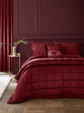 Catherine Lansfield Raspberry Red King velvet duvet cover set - British product
