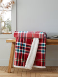 Catherine Lansfield red tartan check throw 130x170cm - British product