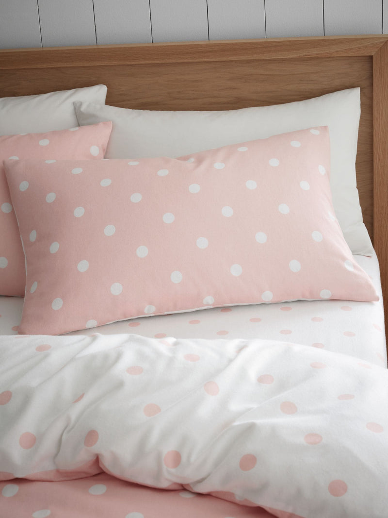 Catherine Lansfield blush pink polka dot duvet cover set - British product