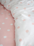 Catherine Lansfield blush pink polka dot duvet cover set - British product