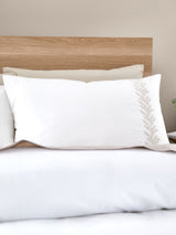 Bianca Natural Embroidery Leaf 100% Cotton Duvet Cover Set