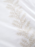 Bianca natural embroidery leaf cotton duvet cover set - British product