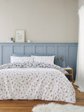 Bianca Blue duvet cover set with Ophelia floral print - British product