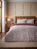 Catherine Lansfield mulberry red floral leaf duvet cover set - British product