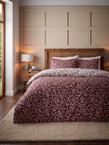 Catherine Lansfield mulberry red floral leaf duvet cover set - British product