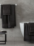 Catherine Lansfield charcoal grey zero twist cotton towel set, UK version