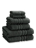 Catherine Lansfield charcoal grey zero twist cotton towel set, UK version