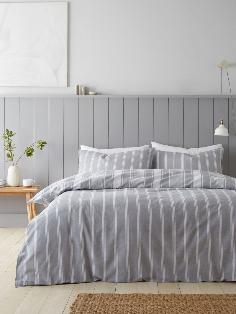 Bianca silver grey duvet cover set - British product
