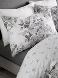 Catherine Lansfield silver grey elinda floral reversible duvet cover set - British product