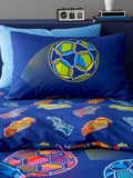 Catherine Lansfield Navy Blue Football Reversible Duvet Cover Set - British product