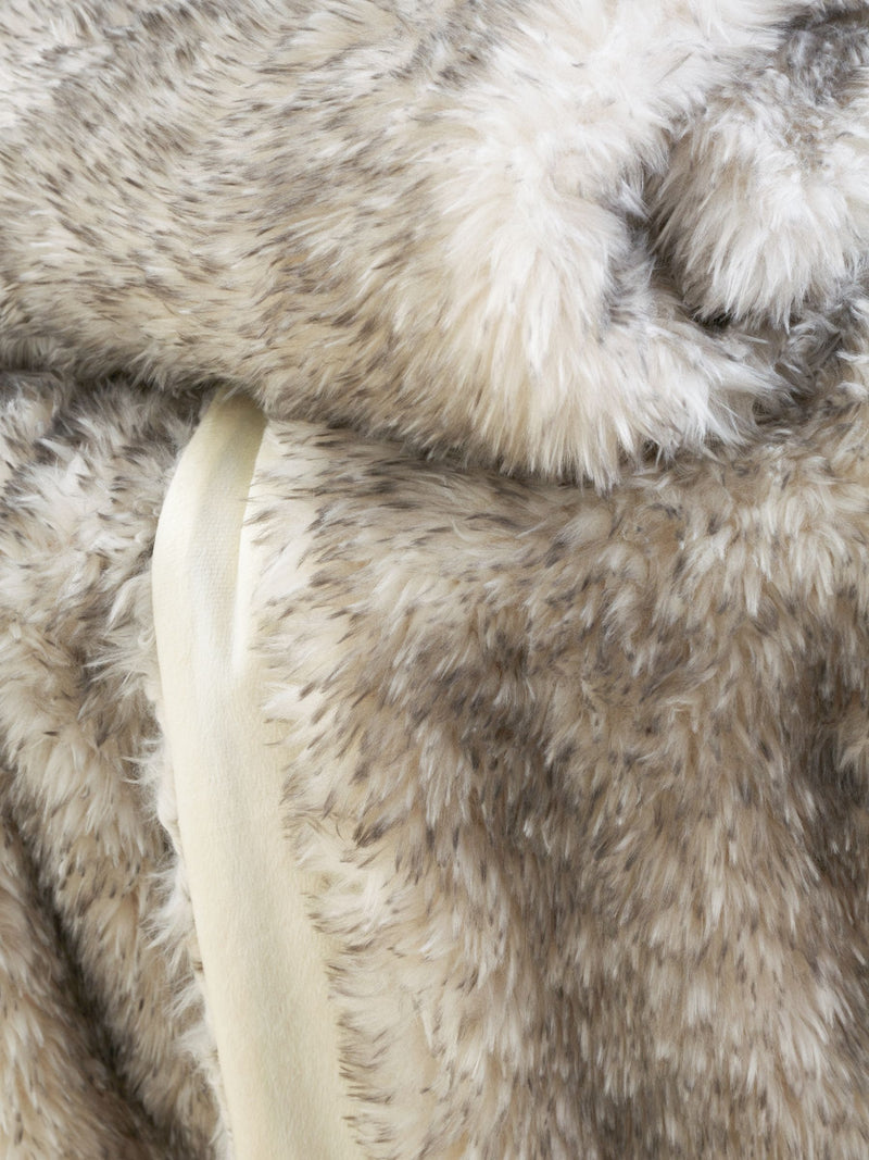 Catherine Lansfield silver grey arctic fox faux fur throw - British product