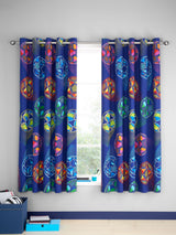 Next Catherine Lansfield Navy Blue Bright Football Reversible Eyelet Curtains 168cm x 183cm- Buy online at McGrocer