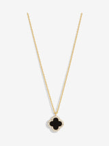 Next Jon Richard Black Tone Jet Clover Pendant Necklace- Buy online at McGrocer