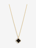 Jon Richard black tone jet clover pendant necklace, UK version