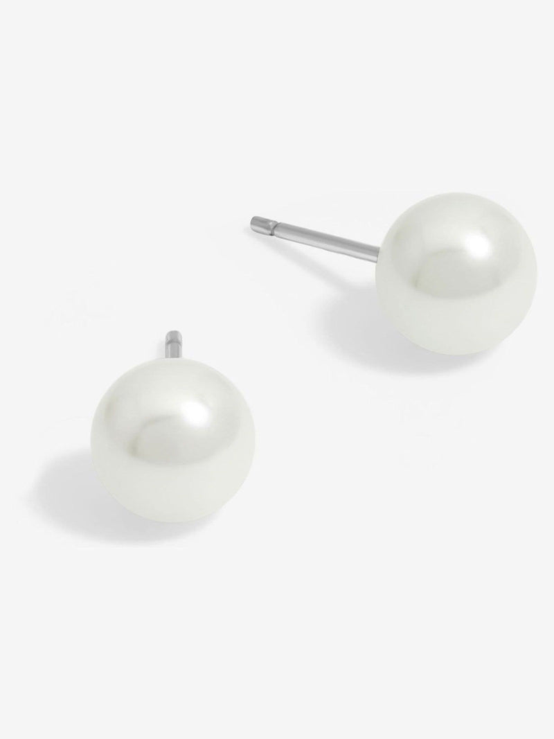 Simply Silver Sterling Silver Tone 925 Pearl Stud 8mm Earrings